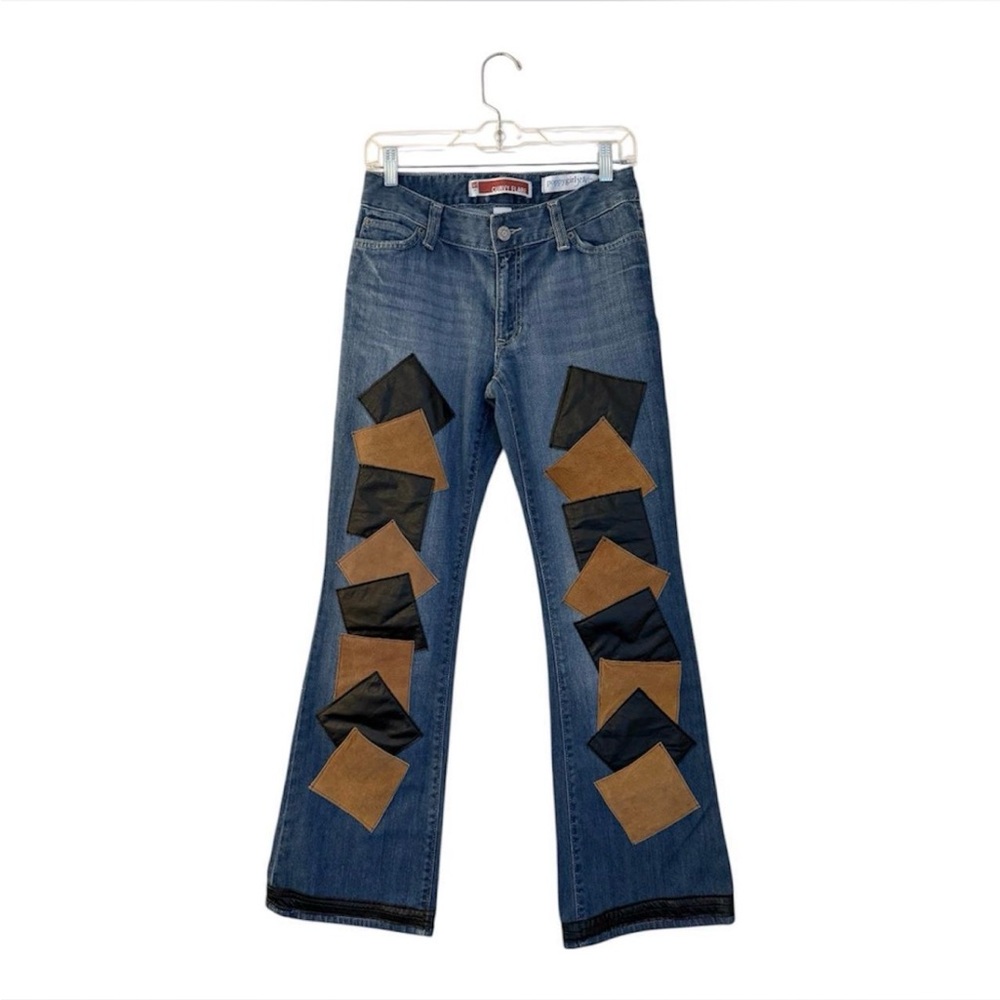 GAP Blue Jeans with Black and Brown Patchwork